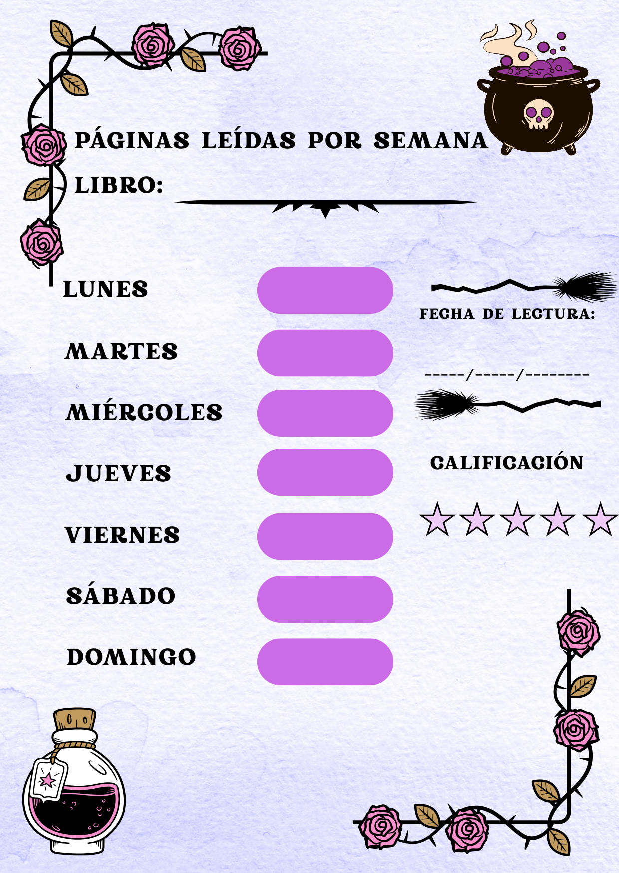CONTROL DE PÁGINAS POR SEMANA
